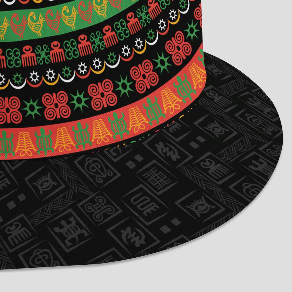 Adinkra Symbols Print Bucket Hat Bucket Hat Tianci 