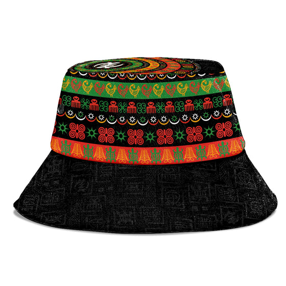 Adinkra Symbols Print Bucket Hat Bucket Hat Tianci