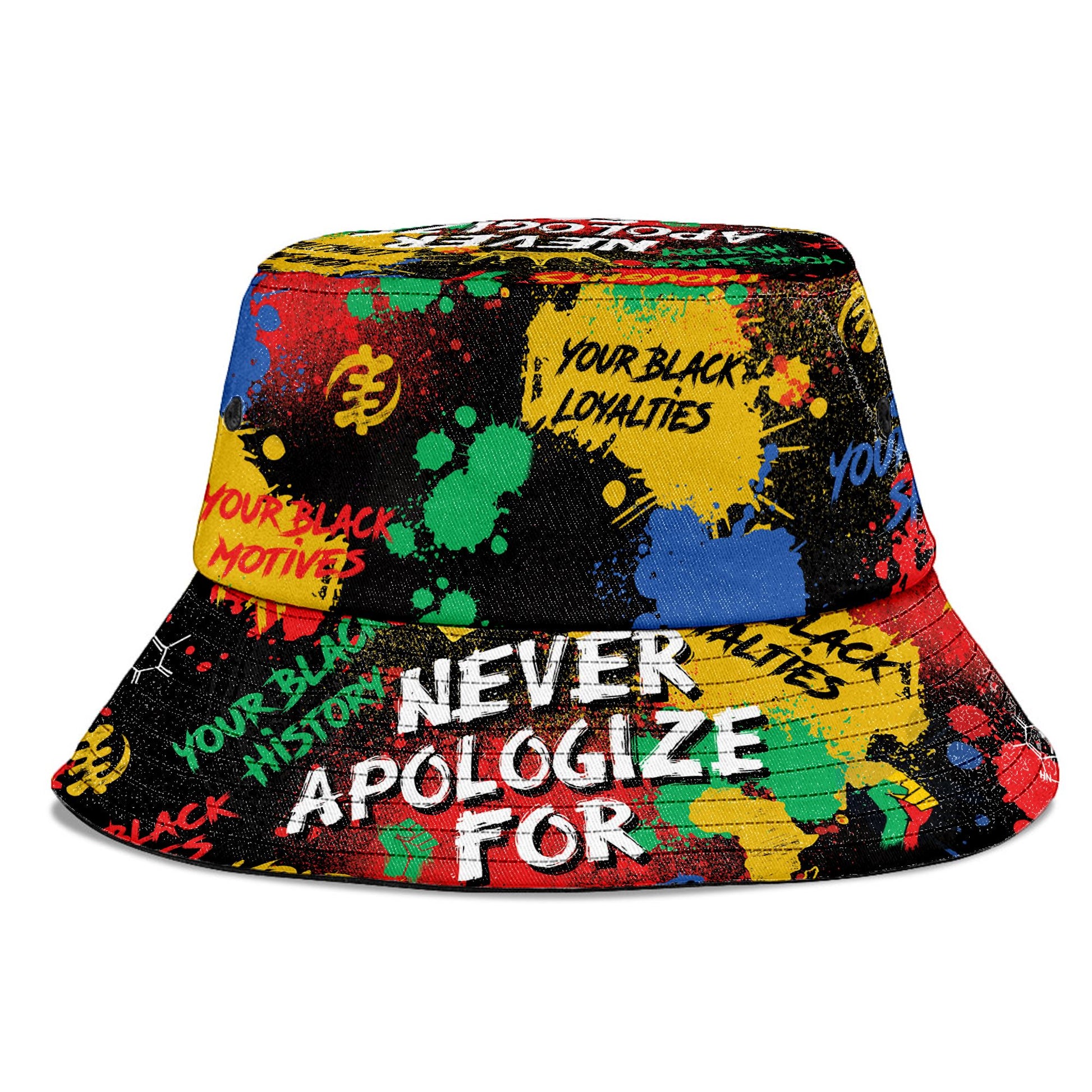 Never Apologize For Being Black Bucket Hat Bucket Hat Tianci 