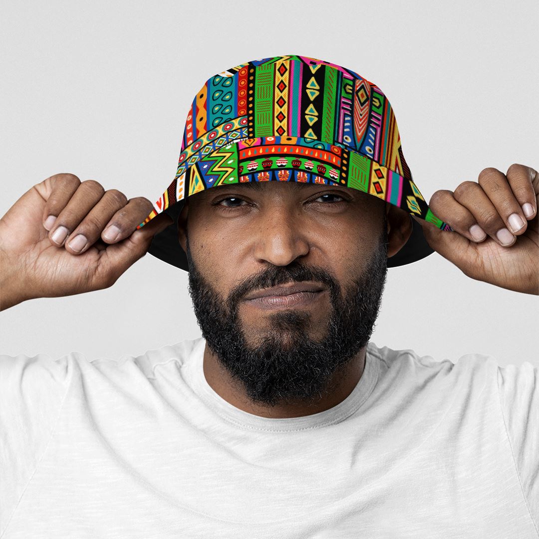 African Striped Patterns Bucket Hat Bucket Hat Tianci 