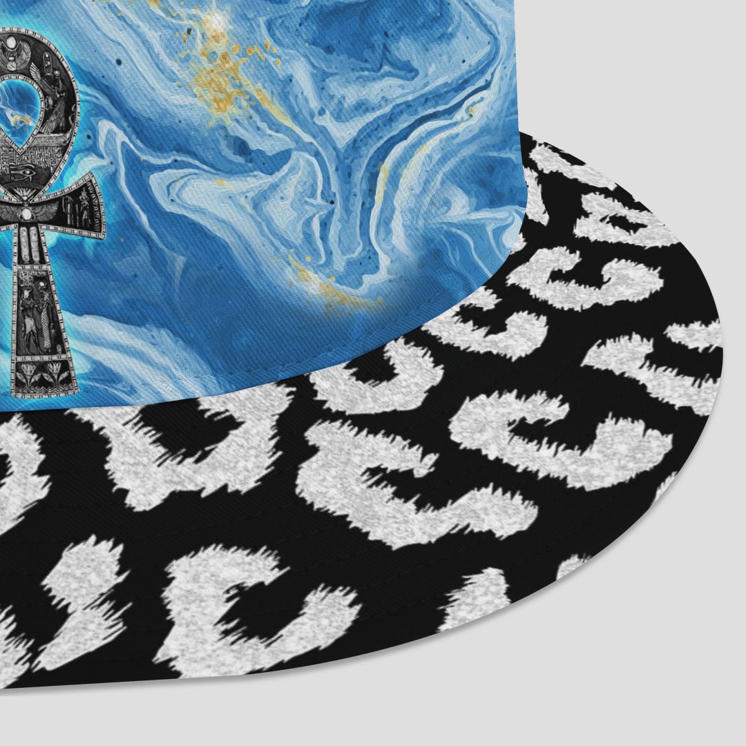 Ankh On Blue Marble Bucket Hat Bucket Hat Tianci 