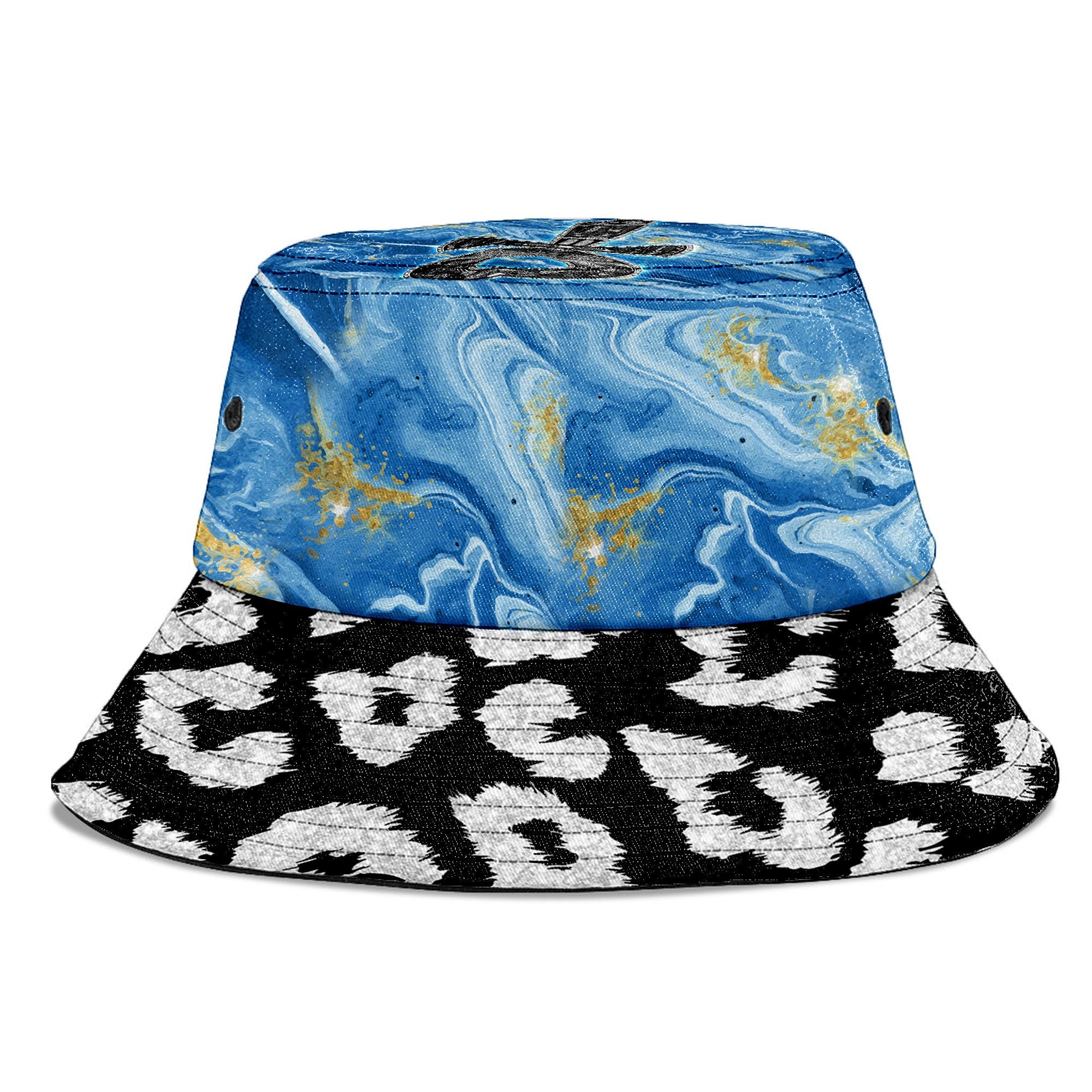 Ankh On Blue Marble Bucket Hat Bucket Hat Tianci 
