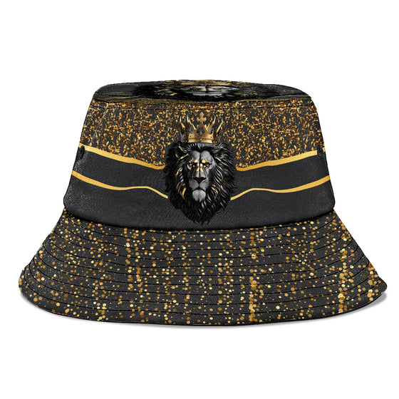 Black and Gold Lion Bucket Hat Bucket Hat Tianci
