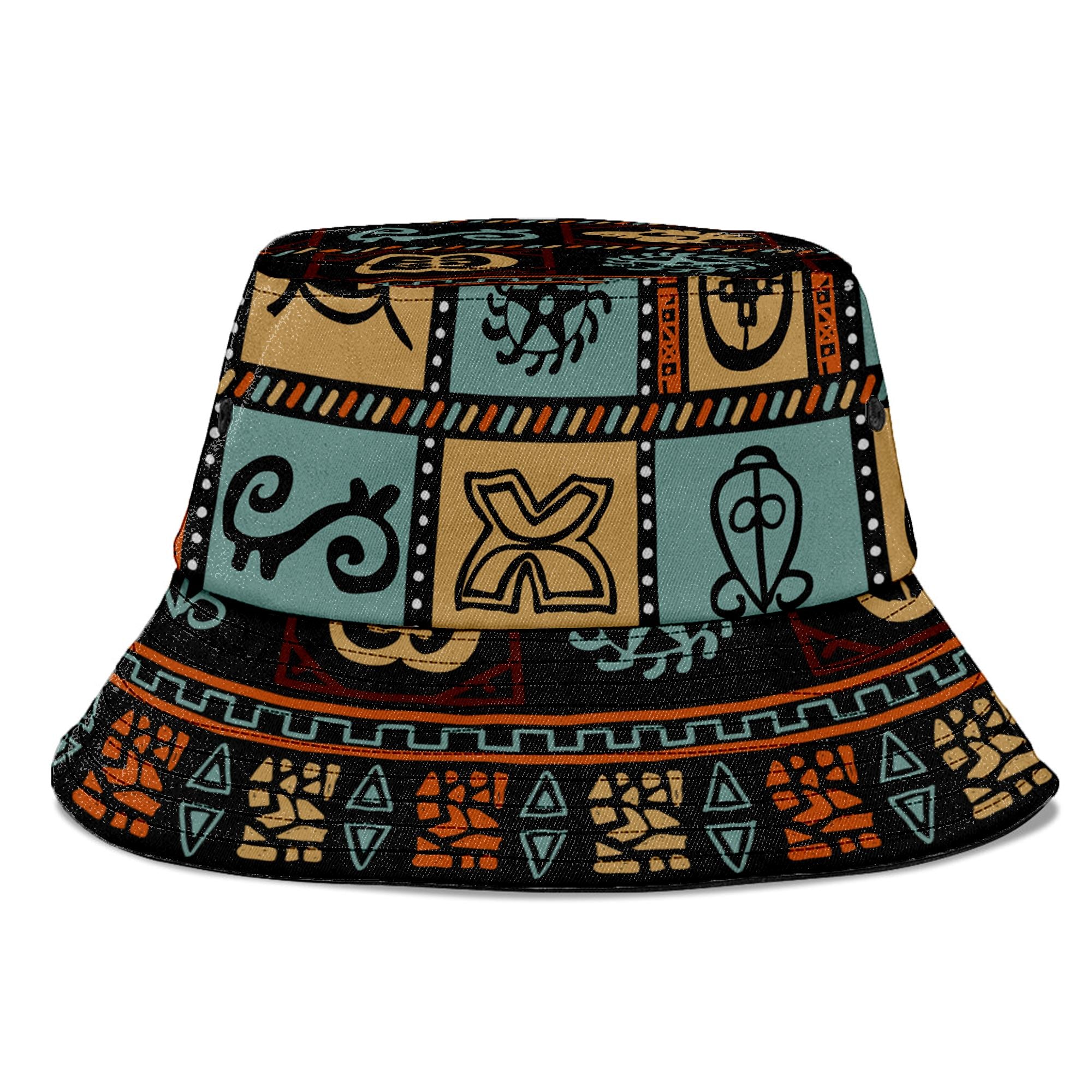 Vintage Adinkra Symbols Bucket Hat Bucket Hat Tianci 