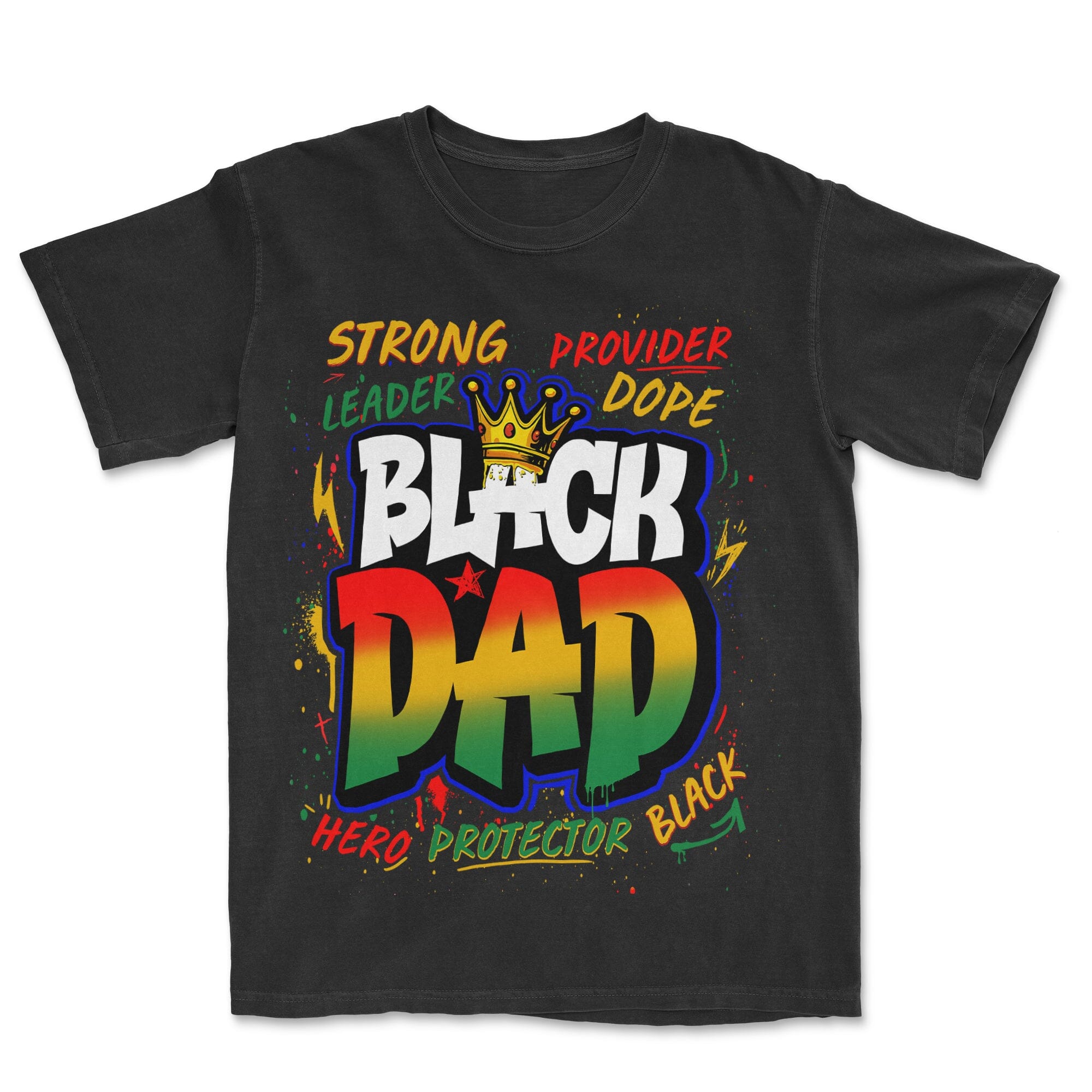 Black Dad Graffiti T-shirt Apparel Gearment Premium - Heavyweight & Vintage Black S