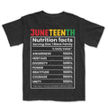 Juneteenth Nutrition Facts T-shirt Apparel Gearment Premium - Heavyweight & Vintage Black S