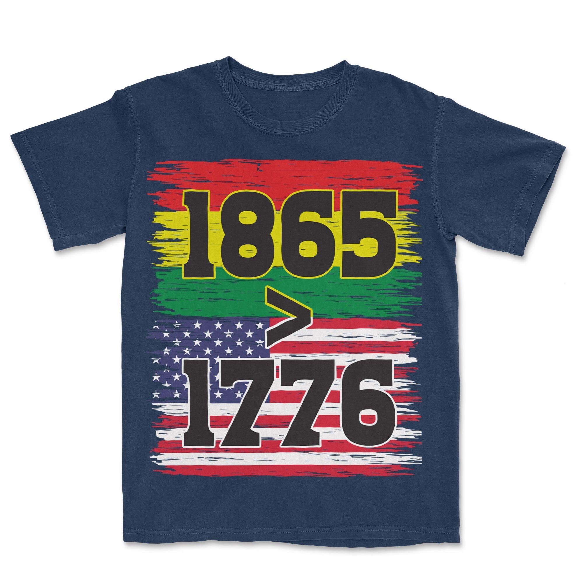 1865 > 1776 Juneteenth T-shirt Apparel Gearment Premium - Heavyweight & Vintage Navy S