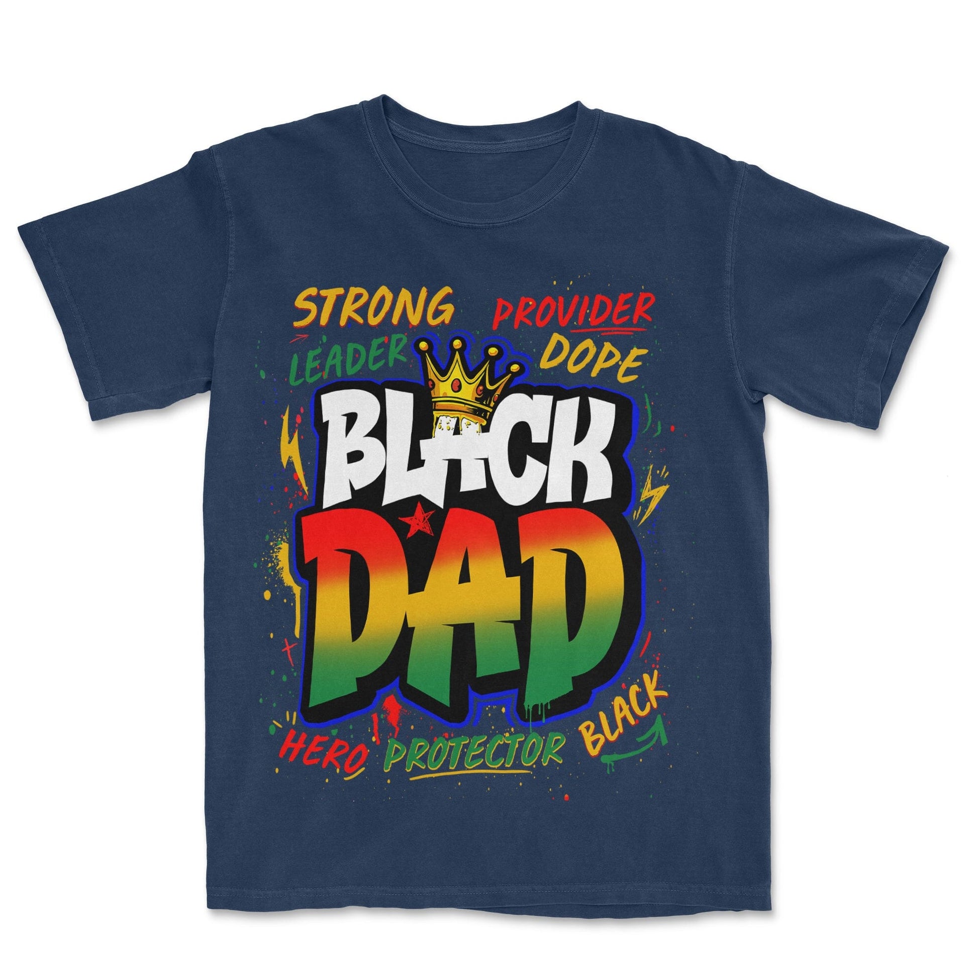 Black Dad Graffiti T-shirt Apparel Gearment Premium - Heavyweight & Vintage Navy S
