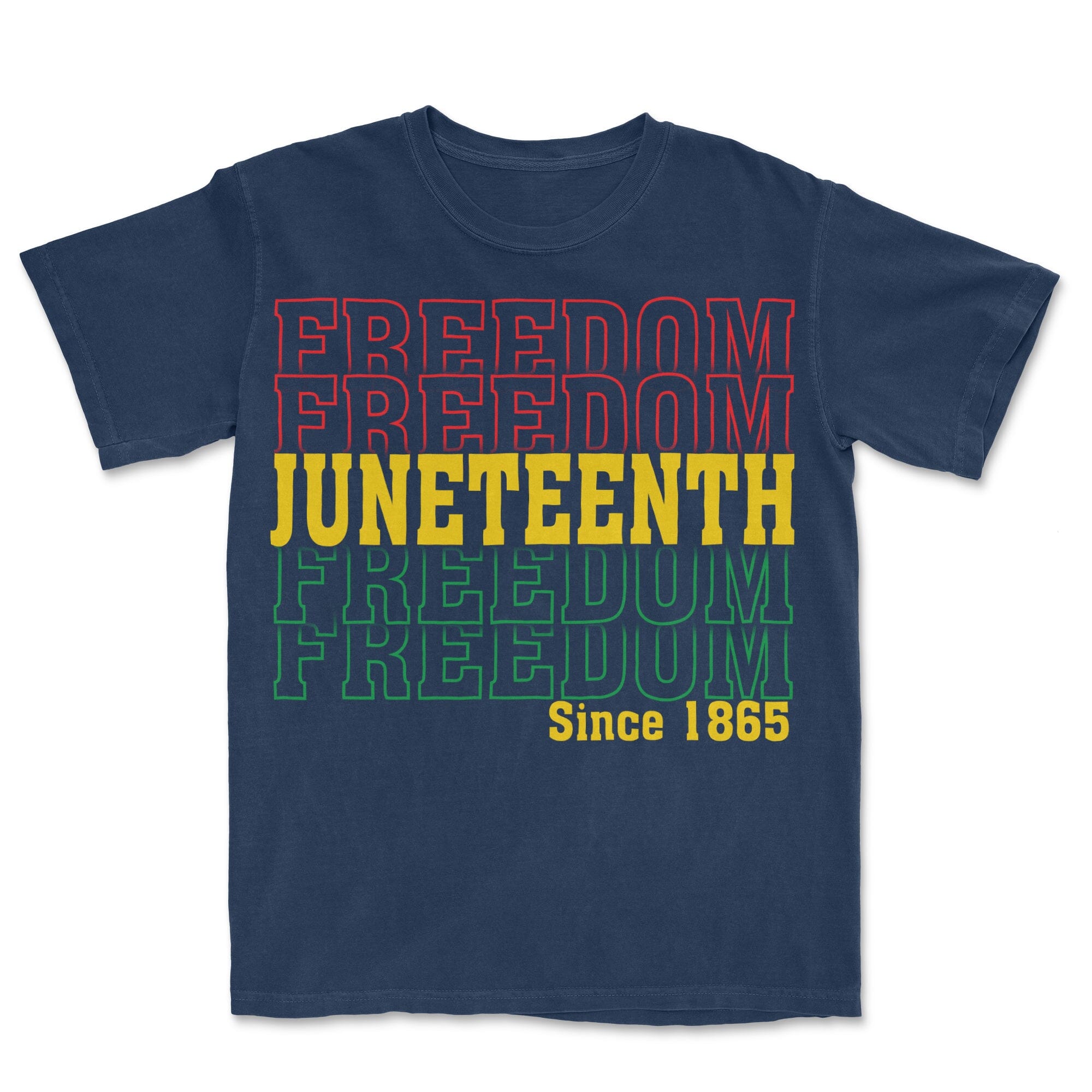 Juneteenth Freedom Since 1865 T-shirt Apparel Gearment Premium - Heavyweight & Vintage Navy S