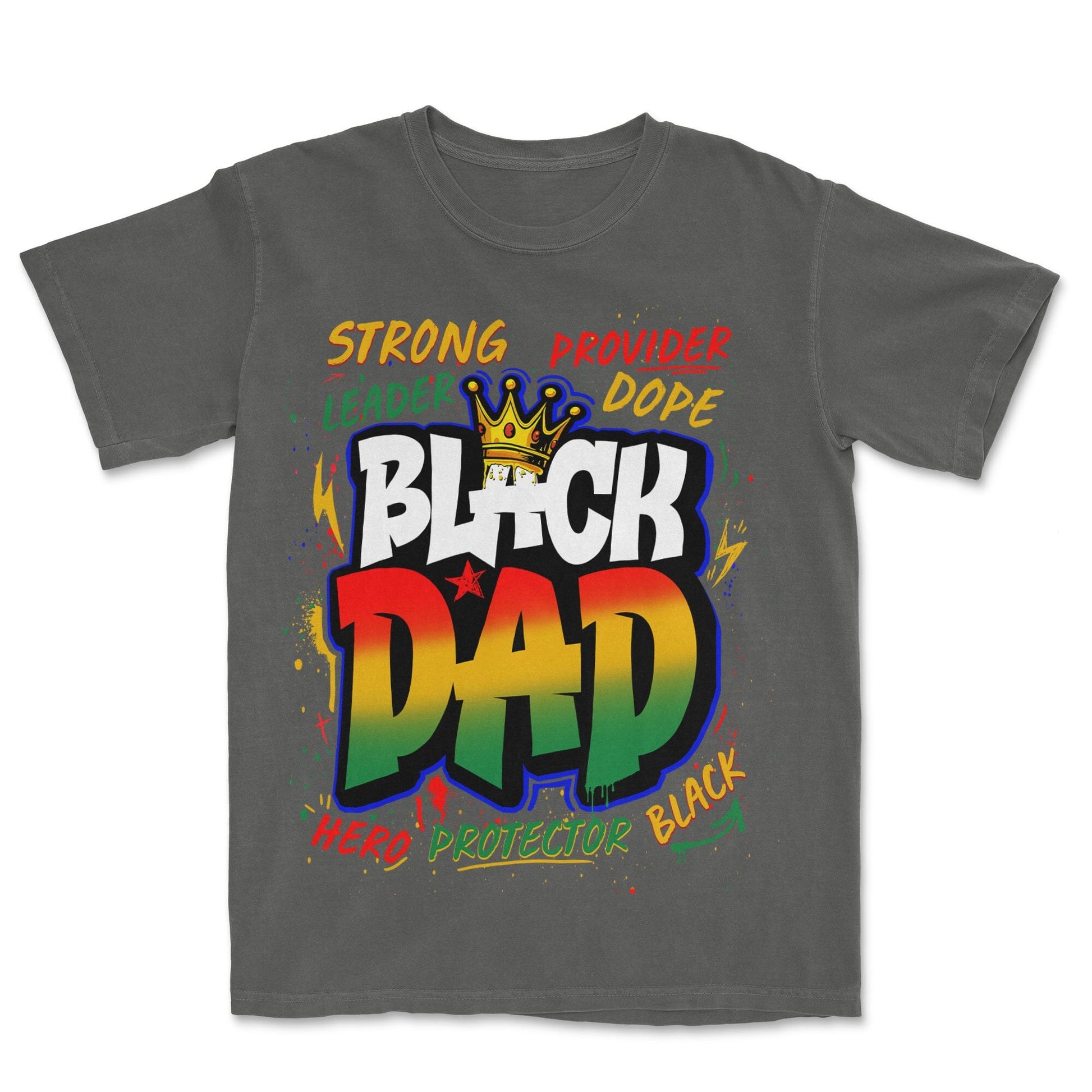 Black Dad Graffiti T-shirt Apparel Gearment Premium - Heavyweight & Vintage Pepper S