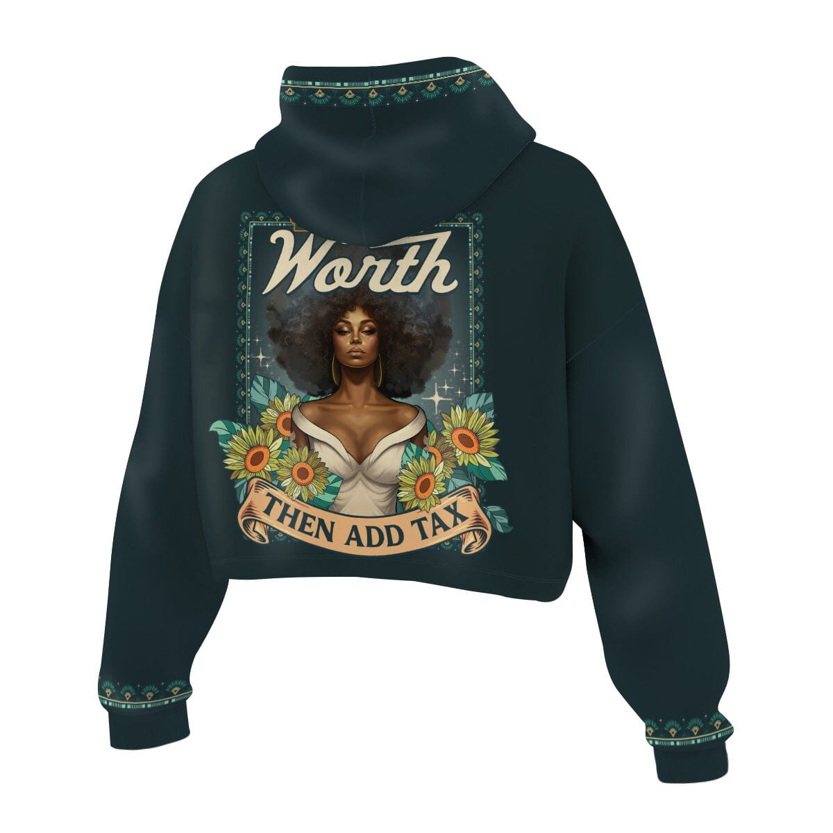 Know Your Worth Then Add Tax Cropped Hoodie Cropped Hoodie Zootop Bear 