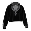 Printed Dashiki Color Black Cropped Hoodie and Leggings Set Cropped Hoodie Leggings Set Zootop Bear 