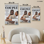Personalized Dope Black Couple Magazine Cover Canvas Wall Canvas Dreamship 