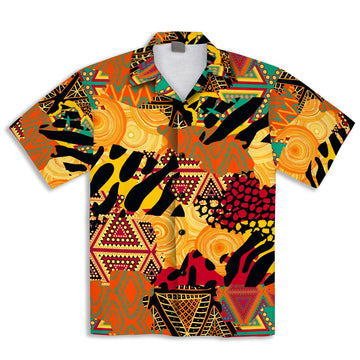 Colored African Patchwork Hawaiian Shirt hawaiian shirt Tianci 