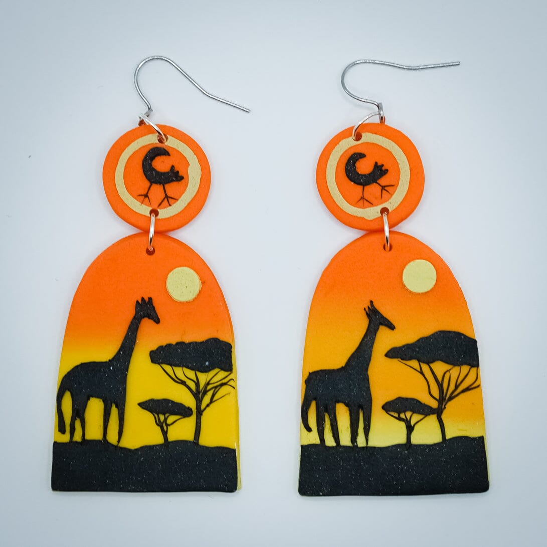 African Safari Clay Earrings Clay Earrings We Craft 