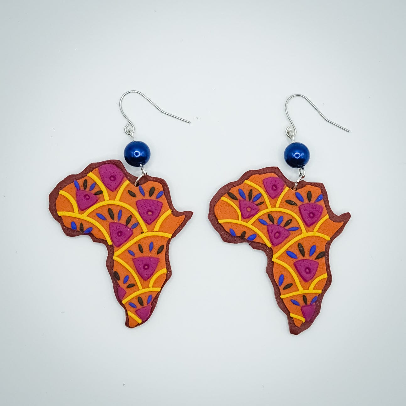 African Map Clay Earrings Clay Earrings We Craft 