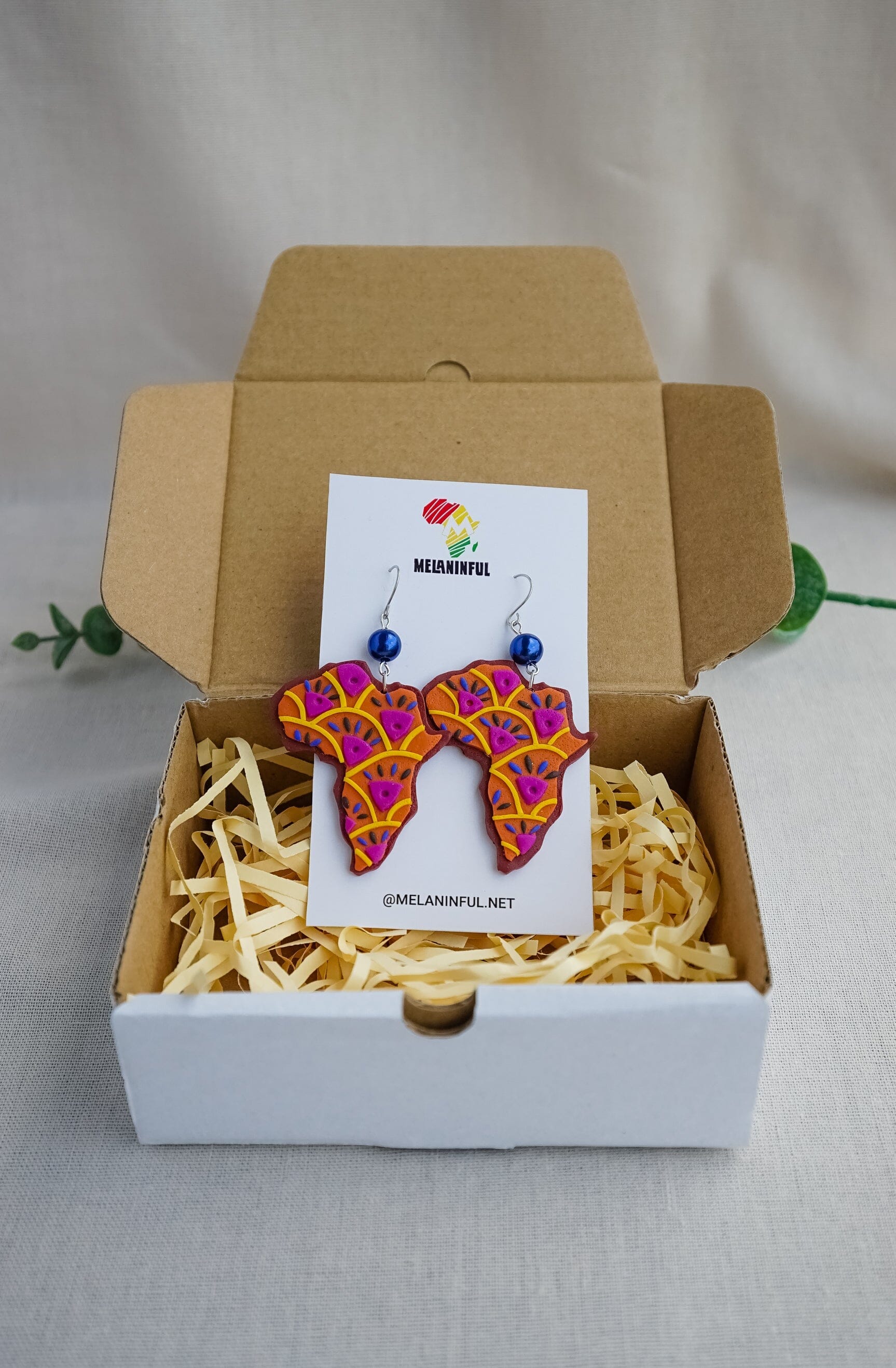 African Map Clay Earrings Clay Earrings We Craft 