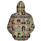 All My Heroes Have FBI Files Premium Hoodie Fleece Hoodie Zootop Bear 