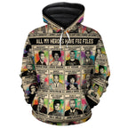 All My Heroes Have FBI Files Premium Hoodie Fleece Hoodie Zootop Bear Pullover S 