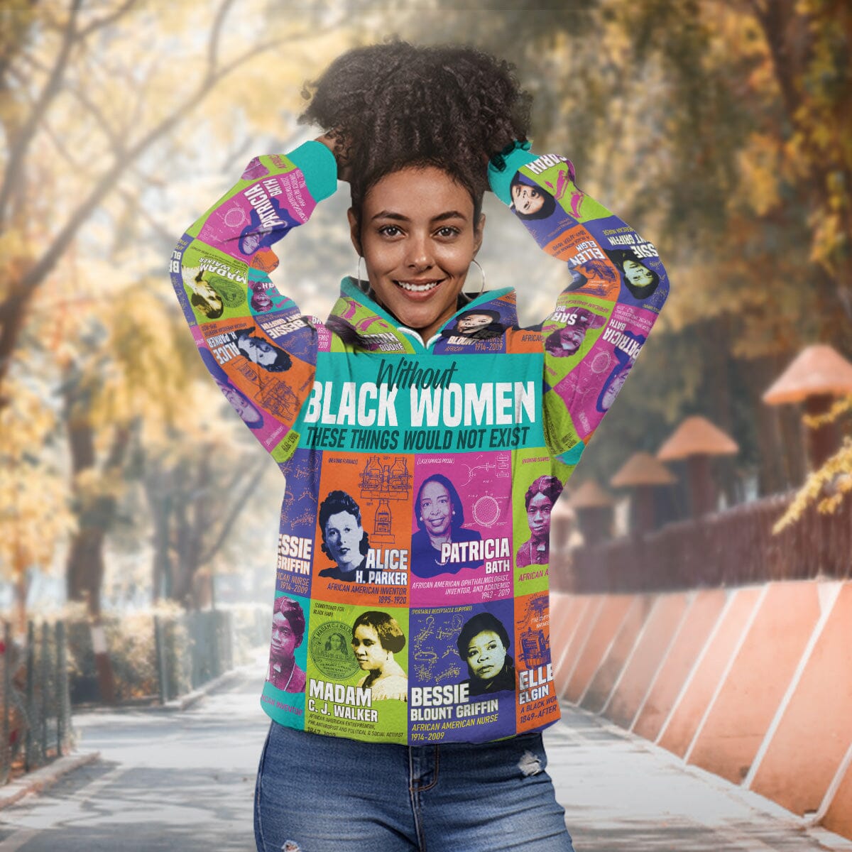 African Women Inventors Premium Hoodie Fleece Hoodie Zootop Bear 