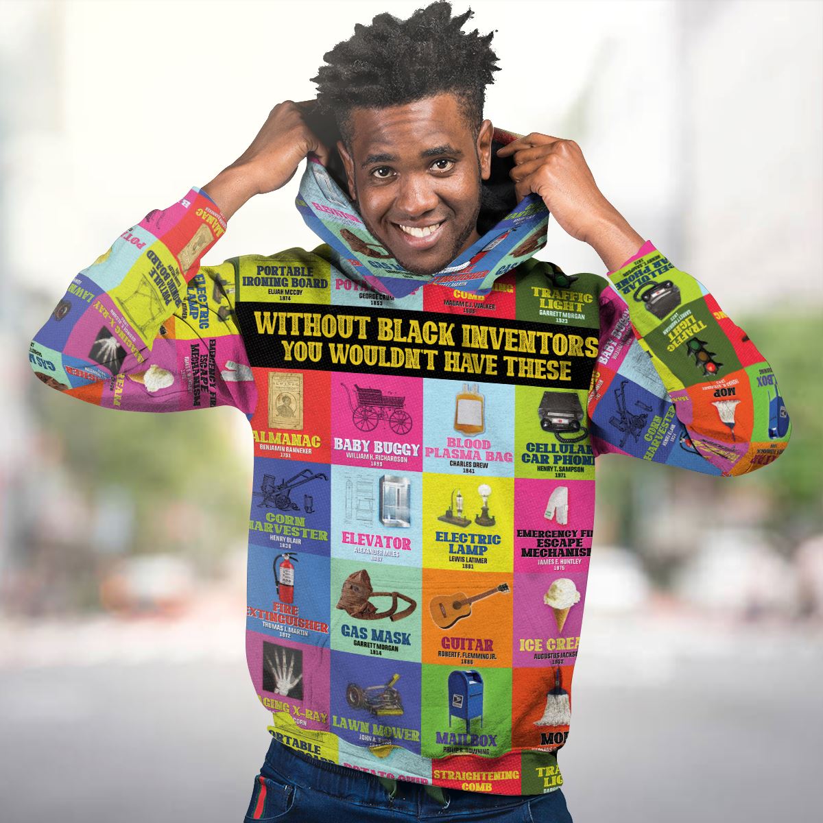 Black Inventions Premium Hoodie Fleece Hoodie Zootop Bear 