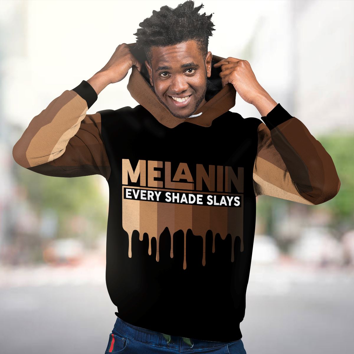 Every Shade Slays Melanin Premium Hoodie Fleece Hoodie Zootop Bear 