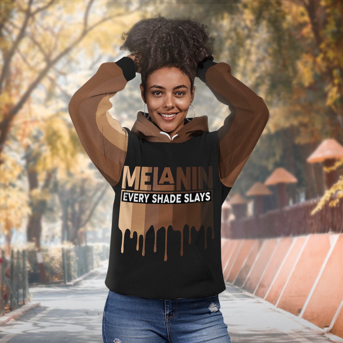 Every Shade Slays Melanin Premium Hoodie Fleece Hoodie Zootop Bear 