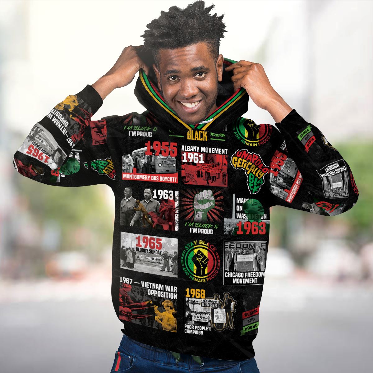 Civil Rights Movement Poster Art Premium Hoodie Fleece Hoodie Zootop Bear 