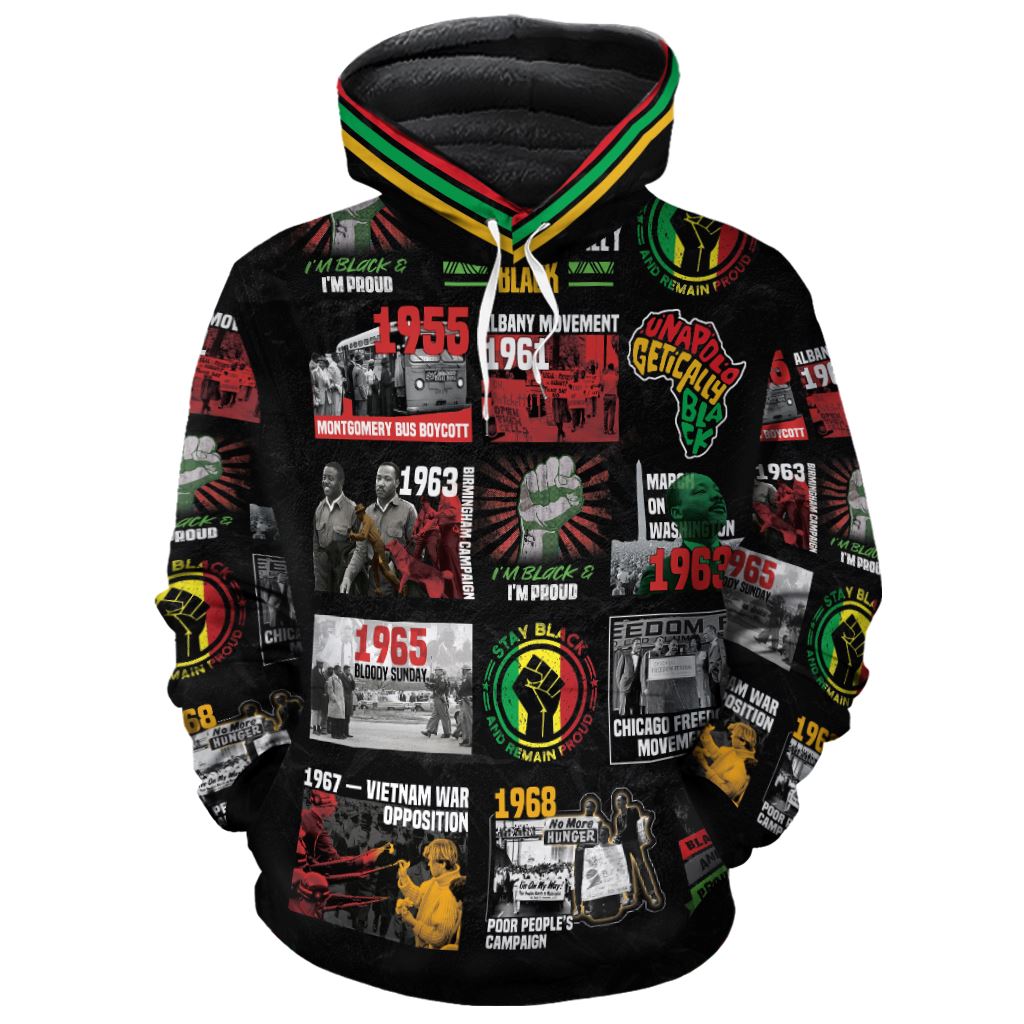 Civil Rights Movement Poster Art Premium Hoodie Fleece Hoodie Zootop Bear Pullover S 