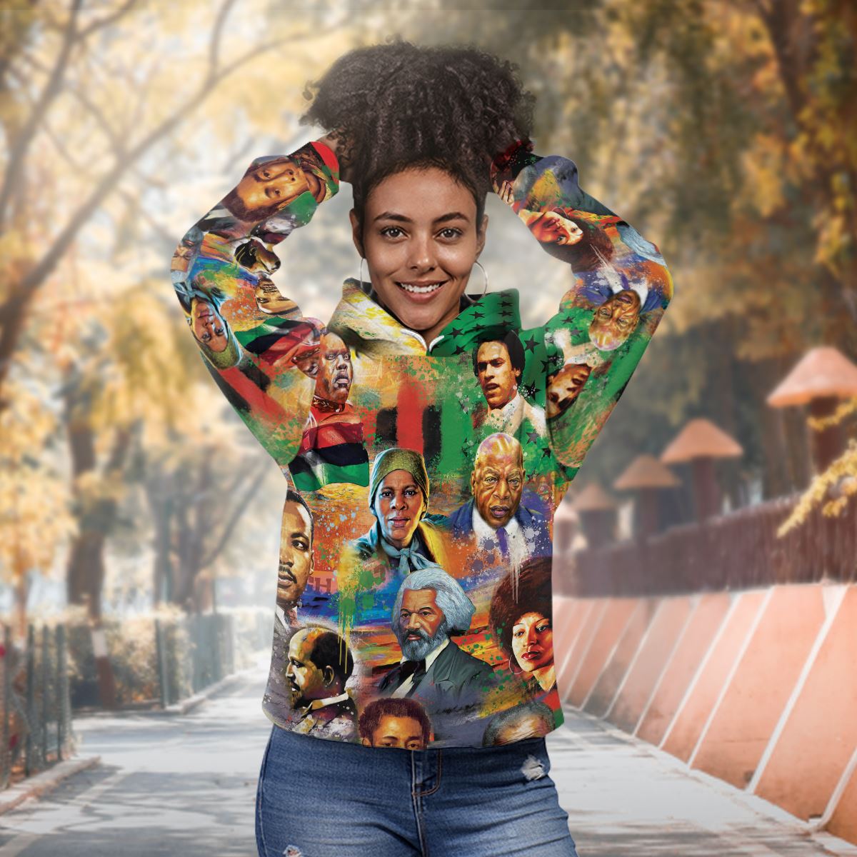 Civil Rights Moments Premium Hoodie Fleece Hoodie Zootop Bear 