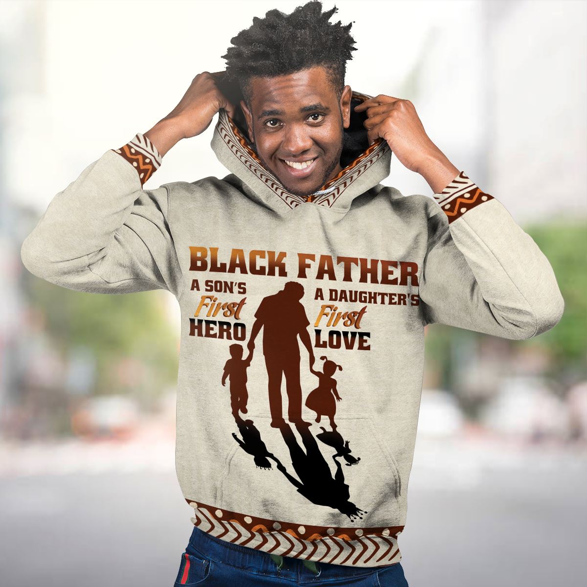 Black Father Premium Hoodie Fleece Hoodie Zootop Bear 