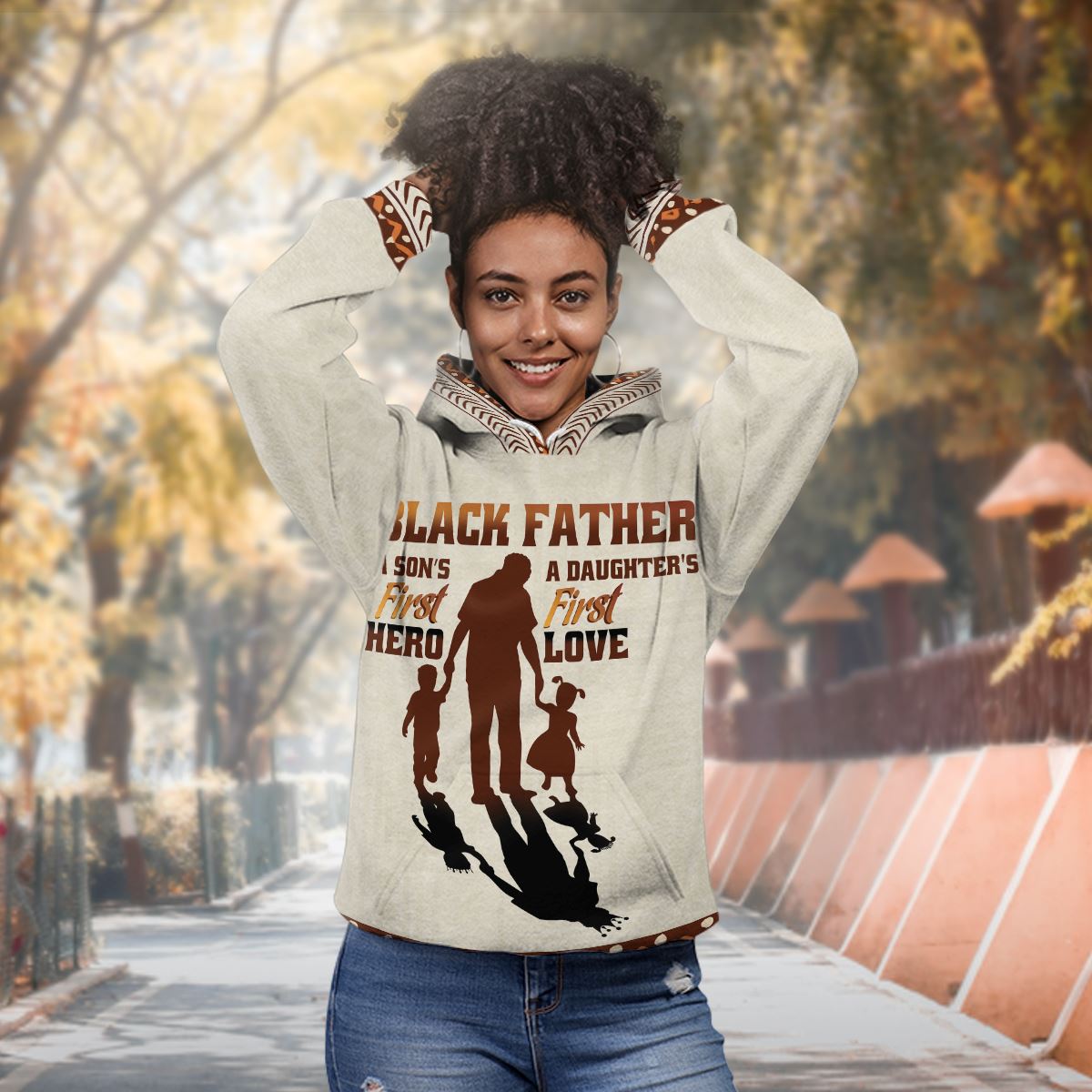 Black Father Premium Hoodie Fleece Hoodie Zootop Bear 