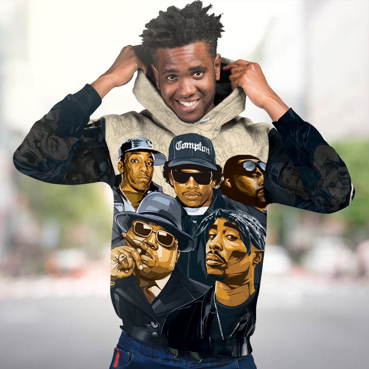 Hip Hop Legends 2 Premium Hoodie Fleece Hoodie Zootop Bear 