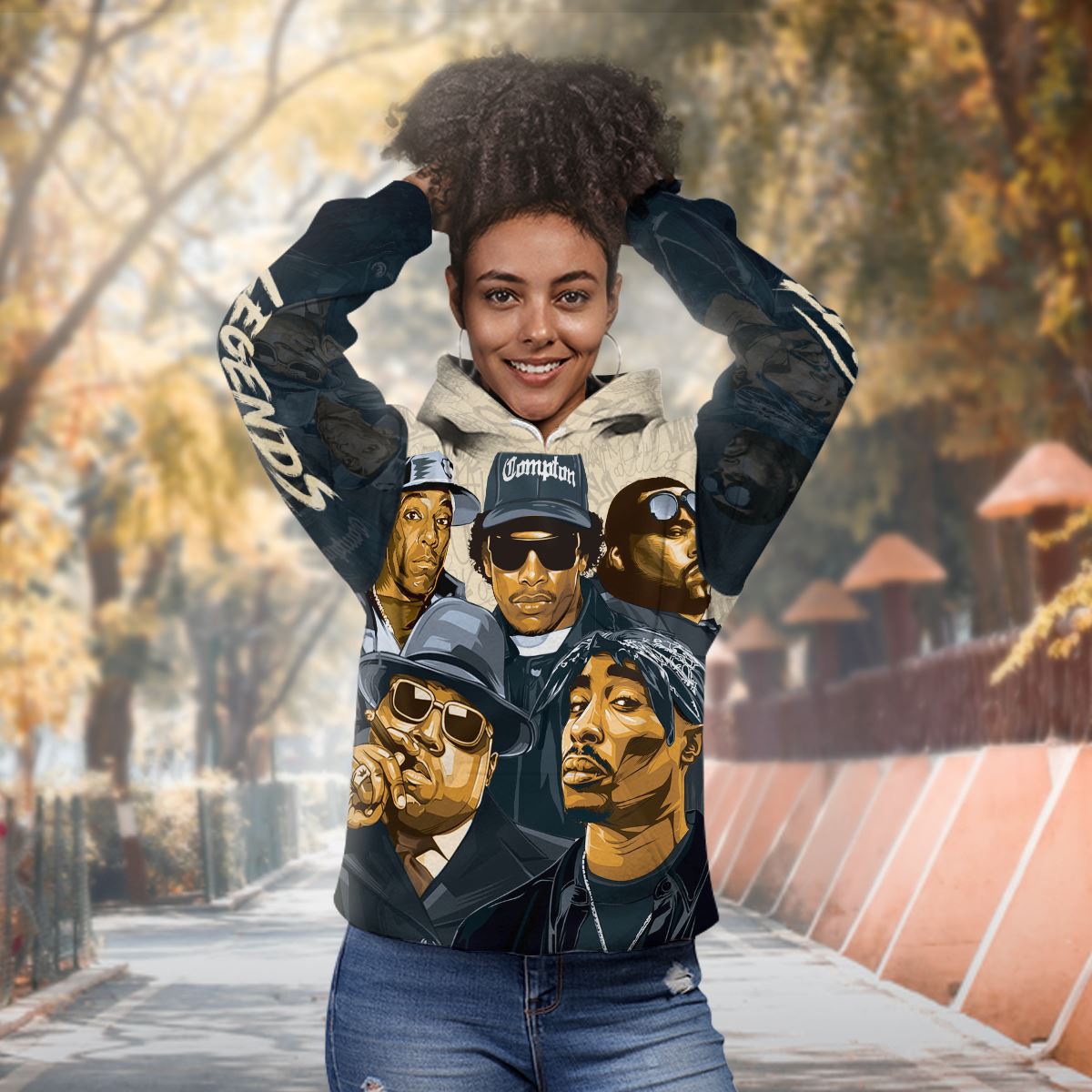 Hip Hop Legends 2 Premium Hoodie Fleece Hoodie Zootop Bear 