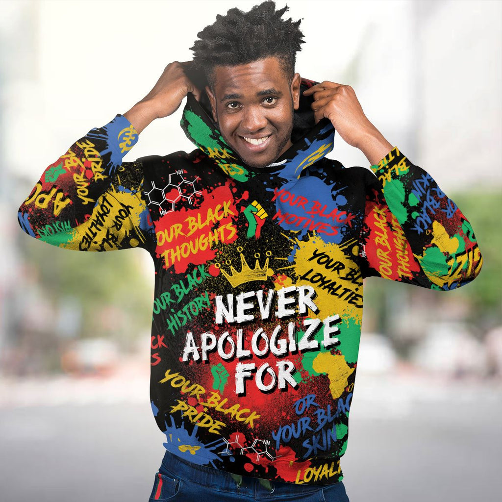 Never Apologize For Being Black Premium Hoodie Fleece Hoodie Zootop Bear 