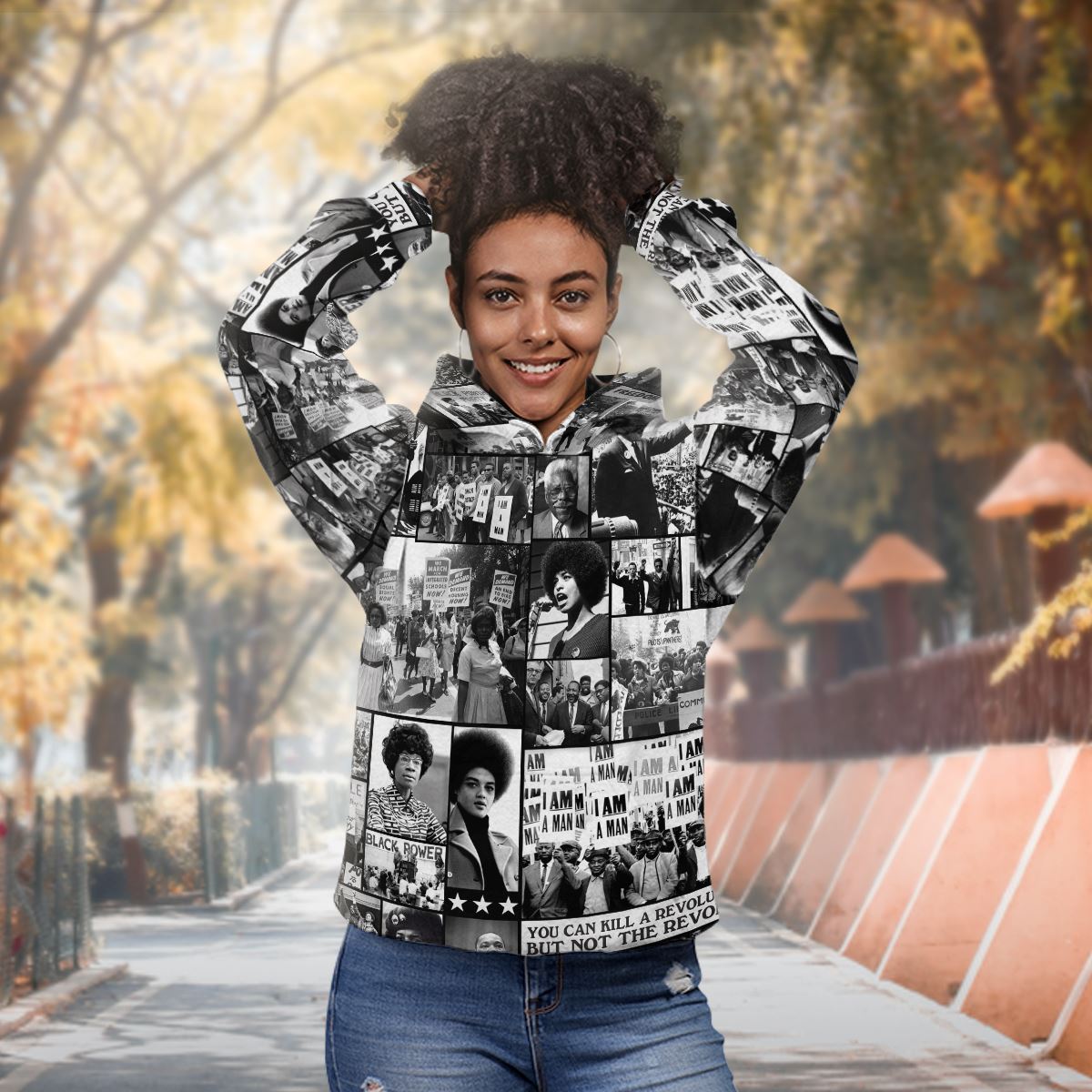 Black Power Images Premium Hoodie Fleece Hoodie Zootop Bear 