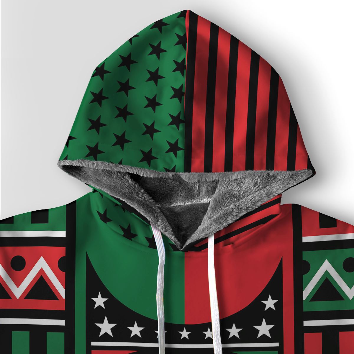 Power Fist And Patterns In Pan African Colors Premium Hoodie Fleece Hoodie Zootop Bear 