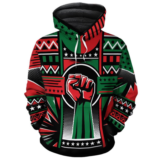 Power Fist And Patterns In Pan African Colors Premium Hoodie Fleece Hoodie Zootop Bear 