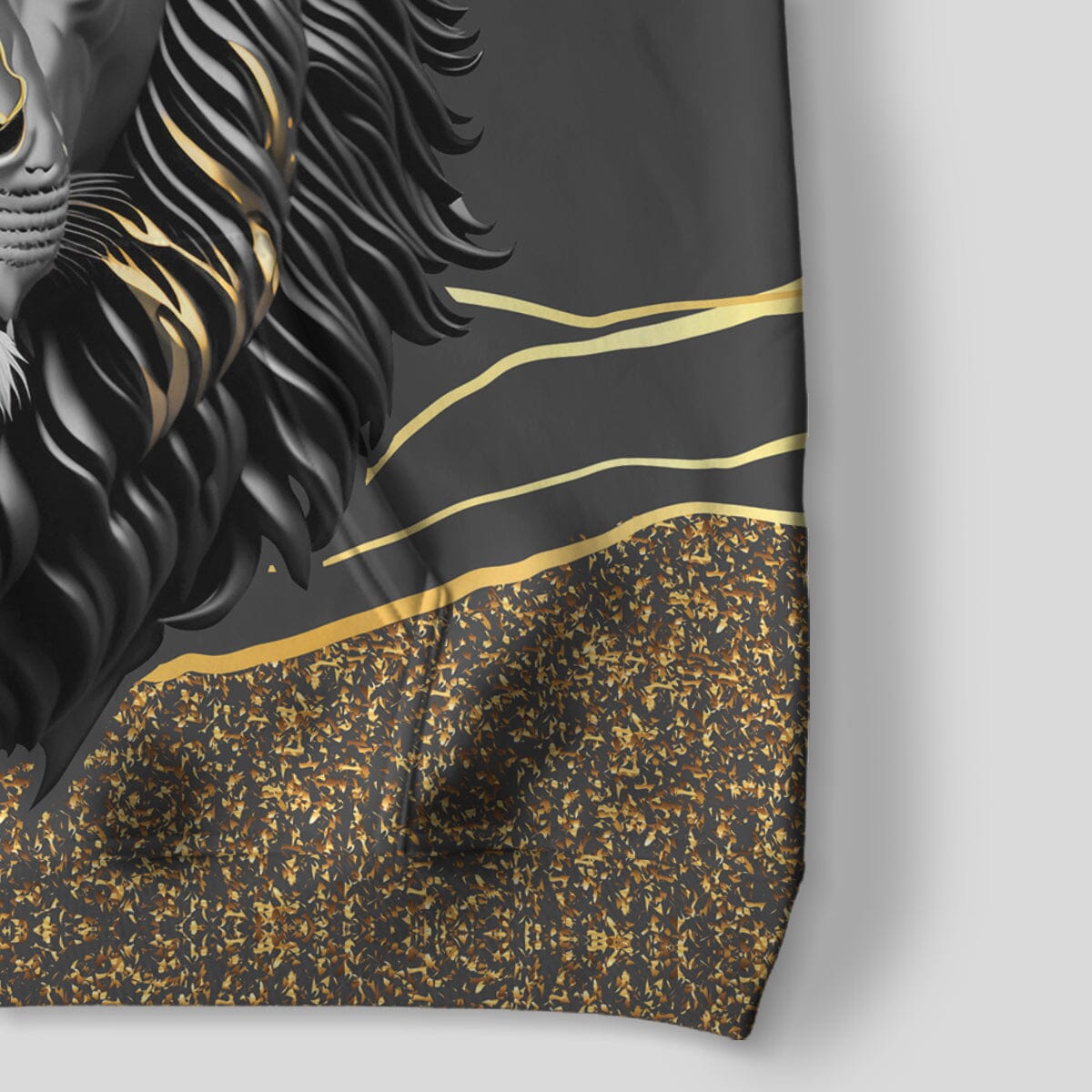 Black and Gold Lion Premium Hoodie Fleece Hoodie Zootop Bear 