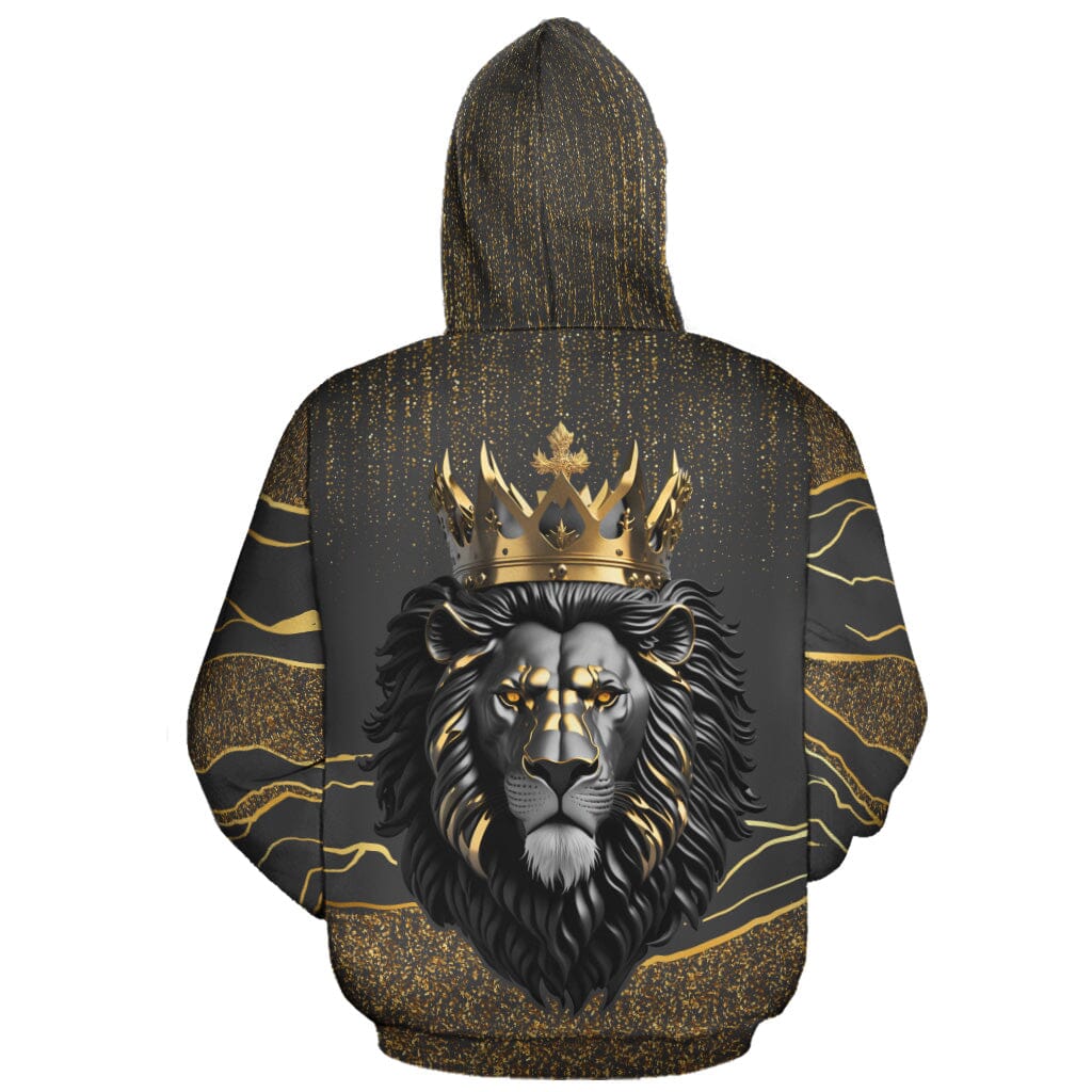 Black and Gold Lion Premium Hoodie Fleece Hoodie Zootop Bear 