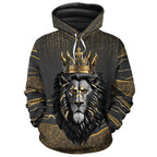 Black and Gold Lion Premium Hoodie Fleece Hoodie Zootop Bear 