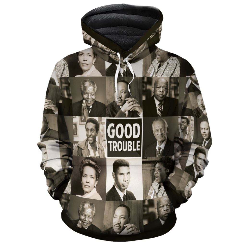 Good Trouble Premium Hoodie Fleece Hoodie Zootop Bear 