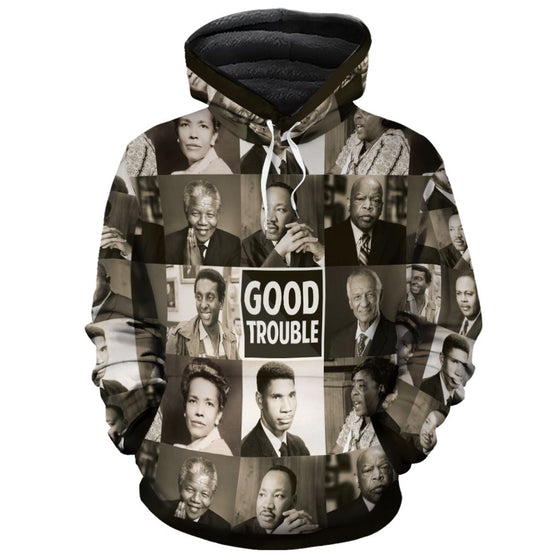 Good Trouble Premium Hoodie Fleece Hoodie Zootop Bear 