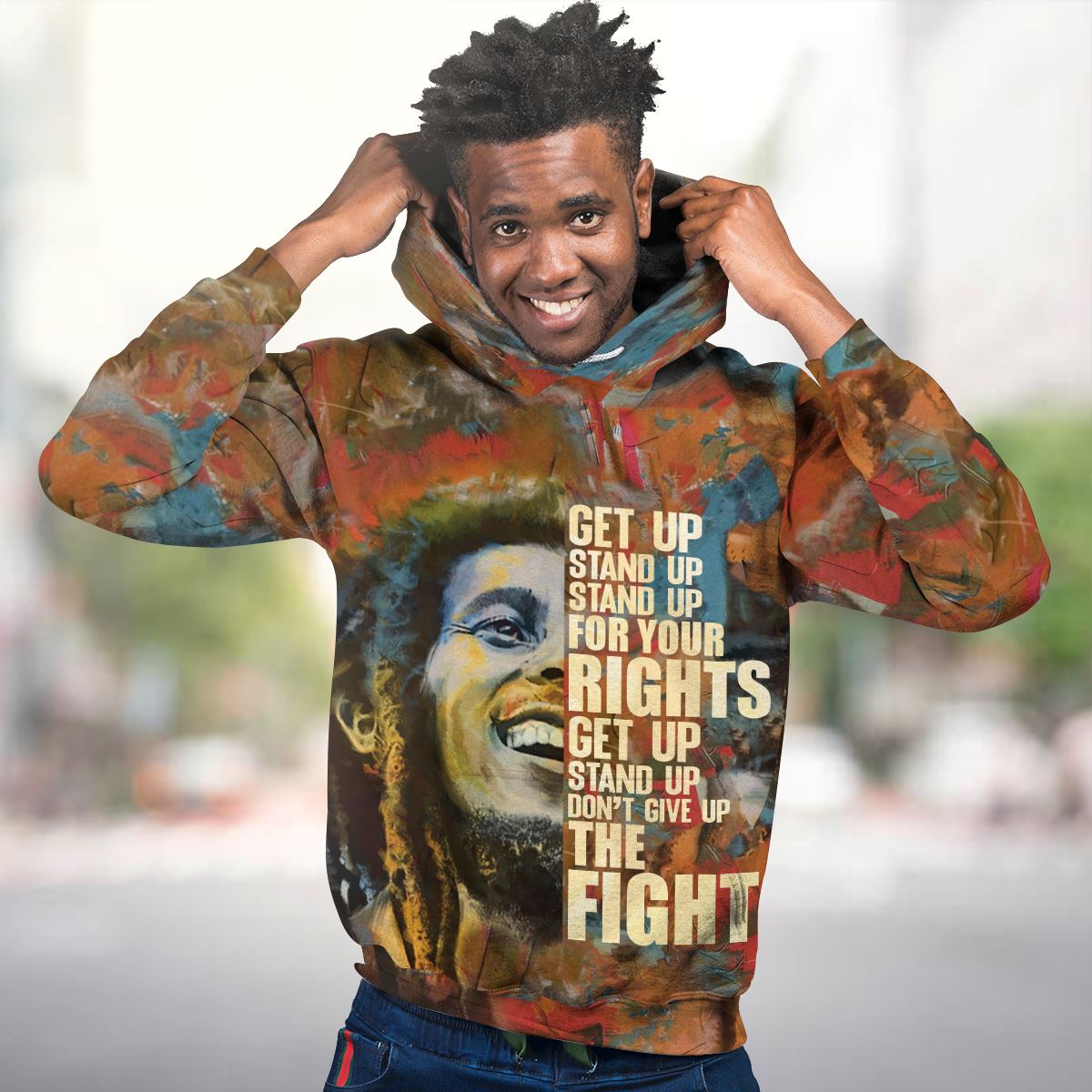 Bob Marley Premium Hoodie Fleece Hoodie Zootop Bear 