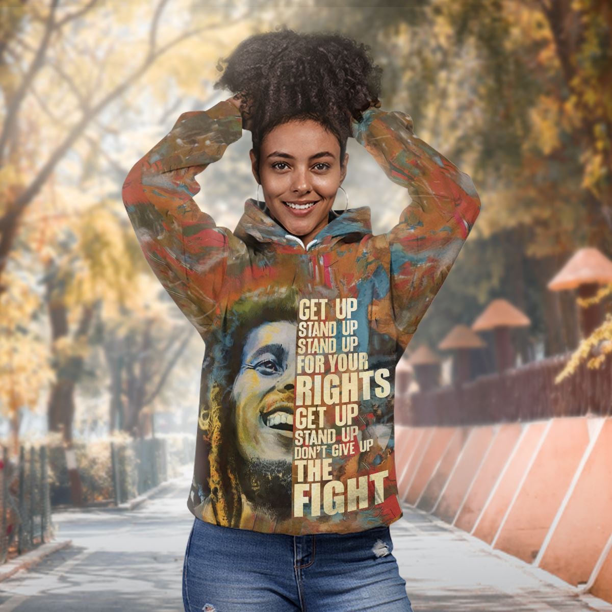 Bob Marley Premium Hoodie Fleece Hoodie Zootop Bear 