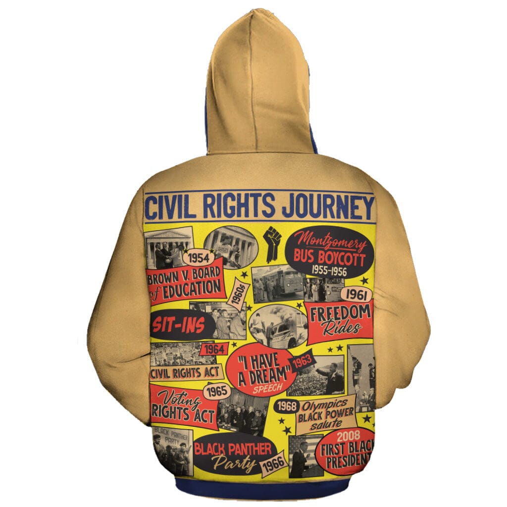 Civil Rights Events in 50s Style Premium Hoodie Fleece Hoodie Zootop Bear 