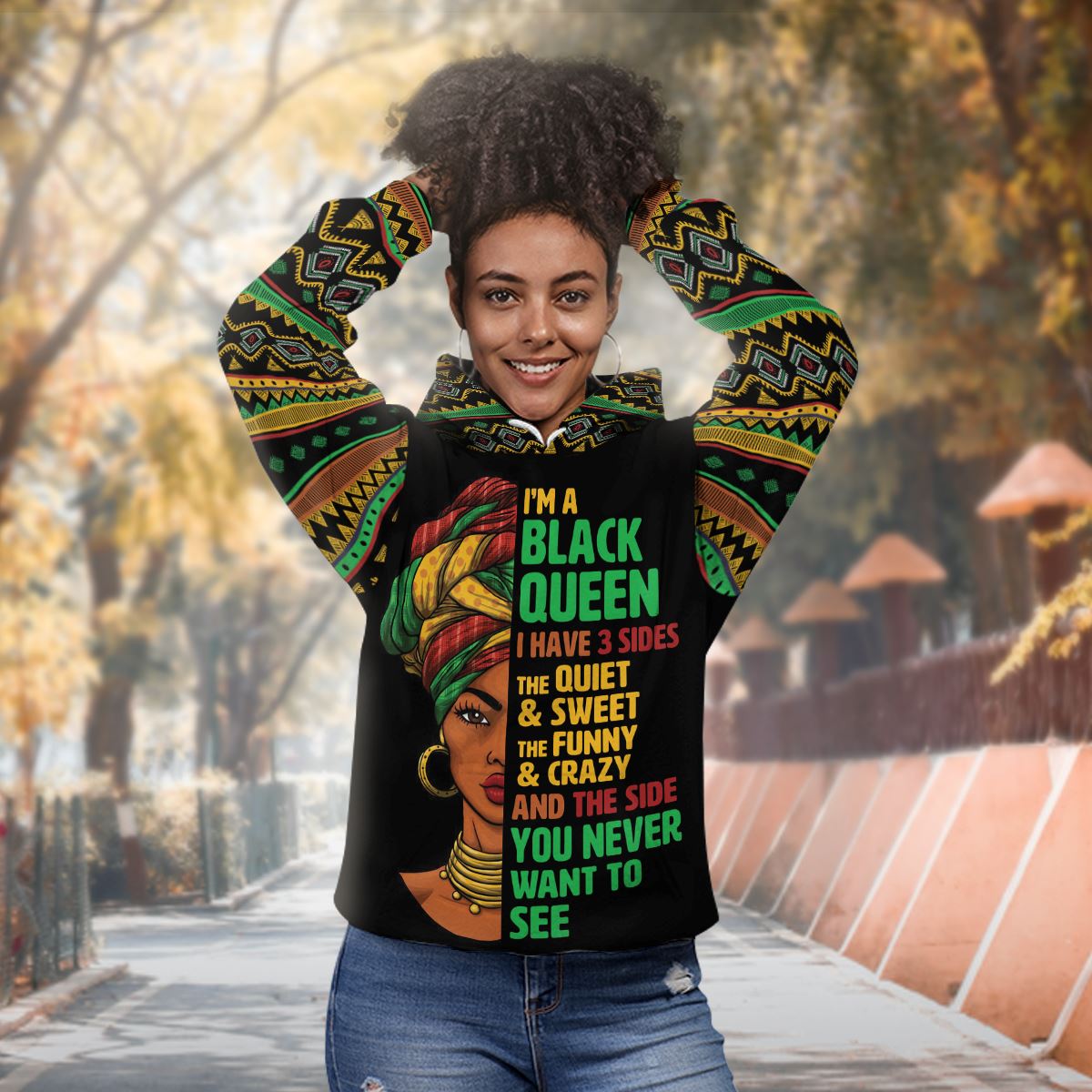 Three Sides Of Me Premium Hoodie Fleece Hoodie Zootop Bear 