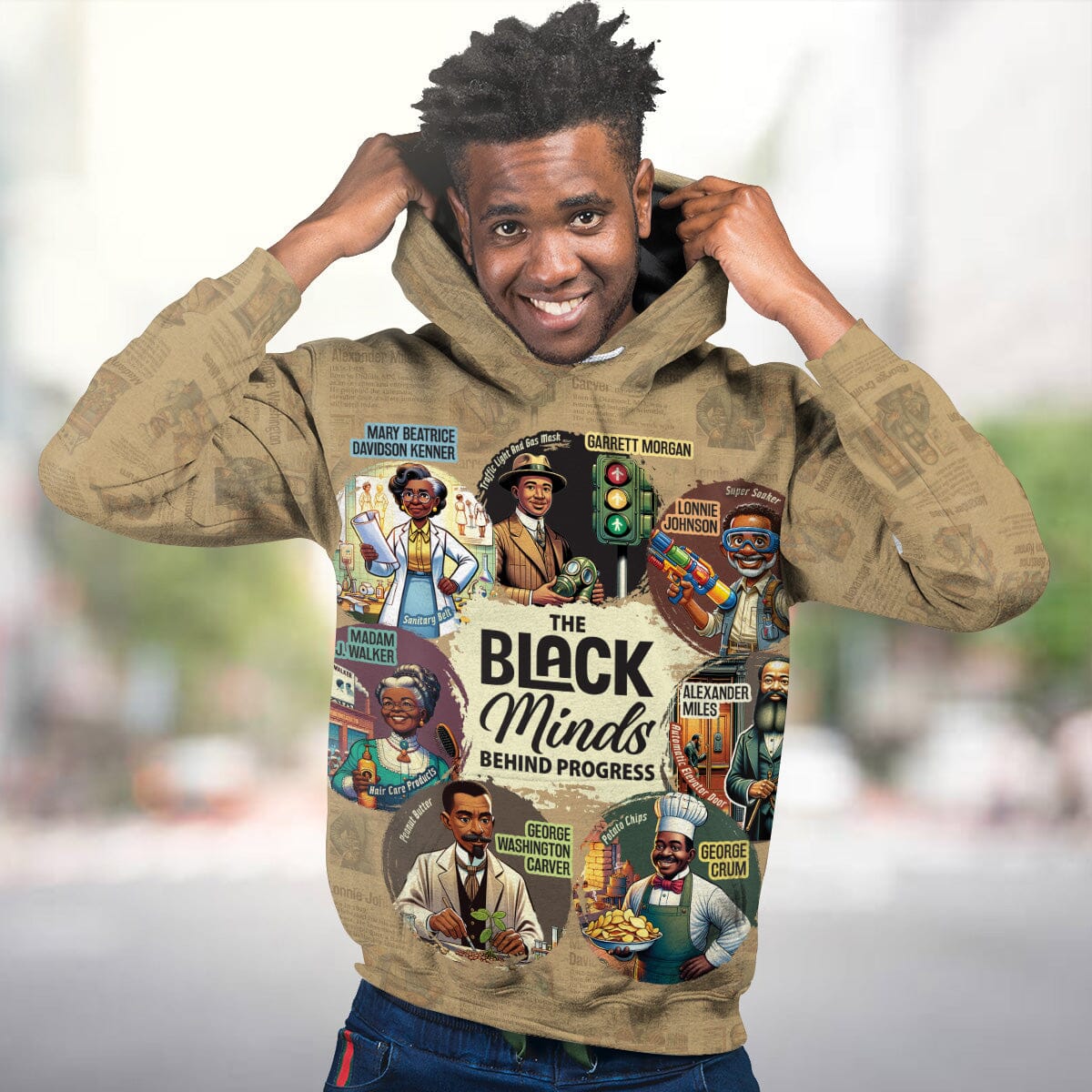 The Black Minds Behind Progress Premium Hoodie Fleece Hoodie Zootop Bear 
