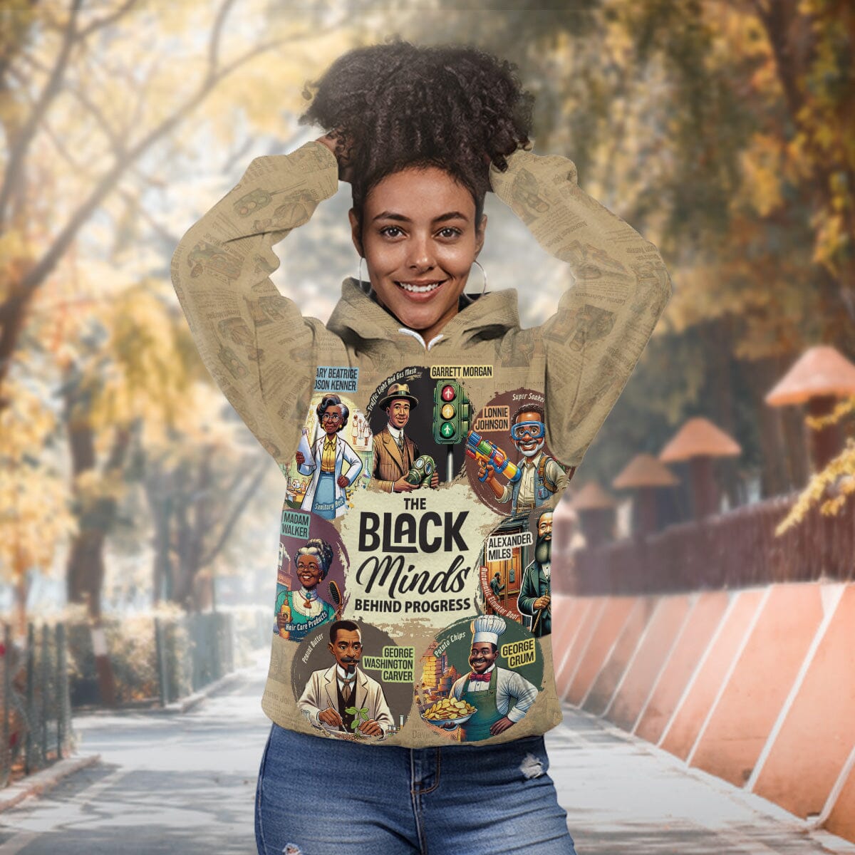 The Black Minds Behind Progress Premium Hoodie Fleece Hoodie Zootop Bear 