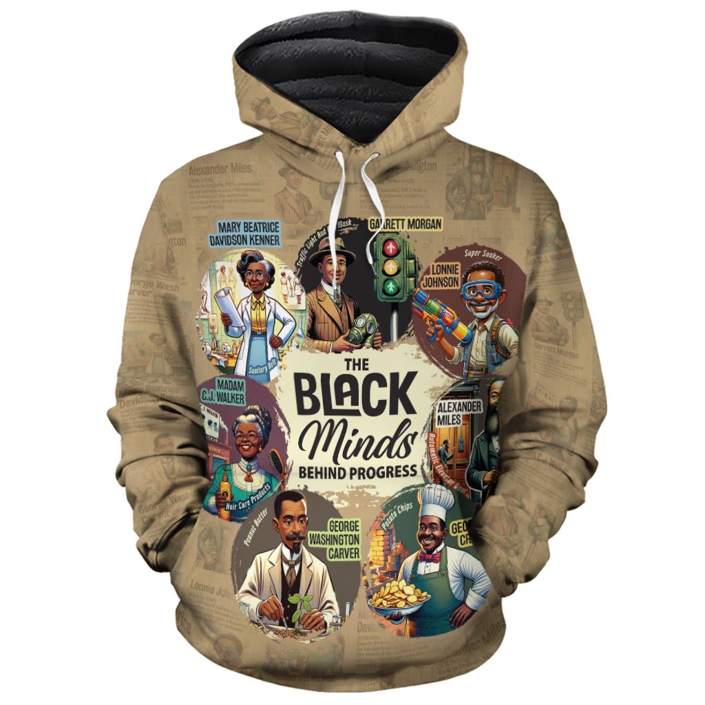 The Black Minds Behind Progress Premium Hoodie Fleece Hoodie Zootop Bear 